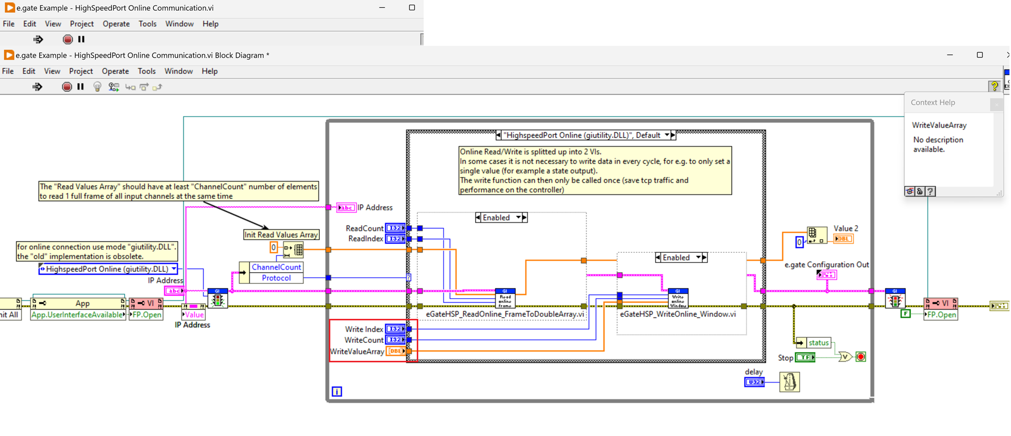 LabVIEW: How to write values to output variables